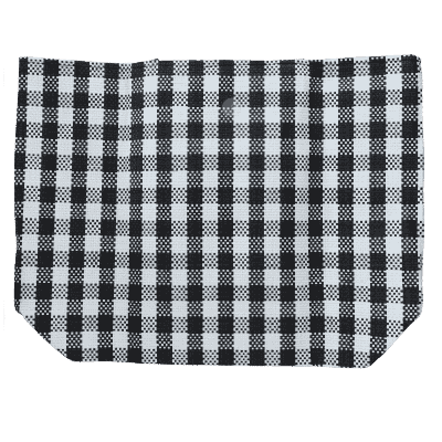 Strandtas met mat zwart/wit